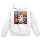 FLOWERアニマルのロココFLOWERキャットコスモス Zip Hoodie