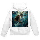 AQUAMETAVERSEの人魚姫と王子の微笑み アメジスト 2846 Zip Hoodie