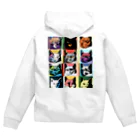 PAC (ポップアートキャット）のPAC (ポップアートキャット) Zip Hoodie