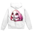 canneleのピンクウサギ Zip Hoodie