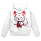 大江戸花火祭りのInari Fox Charm Magic～稲荷の狐1 Zip Hoodie