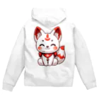 大江戸花火祭りのInari Fox Charm Magic～稲荷の狐3 Zip Hoodie