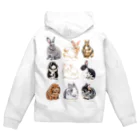 atelier*Noelのレアっ子系うさぎさん「背面デザイン」 Zip Hoodie