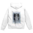 切り絵作家　MiHoの冬狼と少女『闘志』 Zip Hoodie