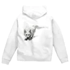 sperz shopの威嚇白猫 Zip Hoodie