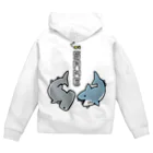 Cɐkeccooのらくがきシリーズ-サメさんとシュモクザメさん Zip Hoodie