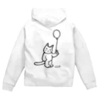 mikepunchの猫と風船（白黒） Zip Hoodie