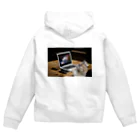 おもち屋さんのパソコンねこ Zip Hoodie