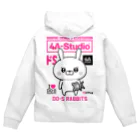 4A-Studio（よんえーすたじお）のドＳうさぎちゃん（クレイジーVer.） Zip Hoodie