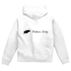 Petan Dogのペタンする黒の柴犬　伸び Zip Hoodie