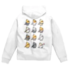 Cody the Lovebirdの（両面）Chubby Bird オカメインコ Zip Hoodie