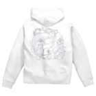 檸檬飴のクレステッドゲッコーの陰陽魚(モノトーン) Zip Hoodie