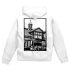 気ままに創作　よろず堂のありがとう原宿駅（切り絵風・枠付） Zip Hoodie