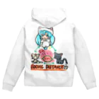 miku'ꜱGallery星猫の背面 ソーシャルディスタンス✨mikuと愛猫「2mはなれてにゃ SOCIAL DISTANCE」メッセージイラスト Zip Hoodie