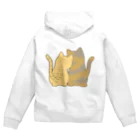 かわいいもののおみせ　いそぎんちゃくの表裏印刷　仲良し猫　茶トラ&サビ Zip Hoodie