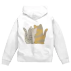 かわいいもののおみせ　いそぎんちゃくの表裏印刷　仲良し猫　鯖トラ&サビ Zip Hoodie