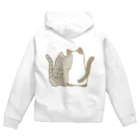 かわいいもののおみせ　いそぎんちゃくの表裏印刷　仲良し猫　鯖トラ&ポインテッド Zip Hoodie