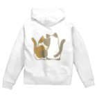 かわいいもののおみせ　いそぎんちゃくの表裏印刷　仲良し猫　三毛&ポインテッド Zip Hoodie