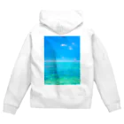 mizuphoto galleryの海と飛行機雲 Zip Hoodie