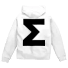 風天工房のΣシグマ・ギリシャ文字（黒） Zip Hoodie