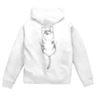 そらまめの着ると背中に三毛猫がしがみつく Zip Hoodie