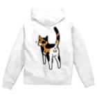 Riotoのねこけつω（三毛猫、背面） Zip Hoodie