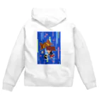 ざしきにゃんこ製作所の雨とさくらとにゃんこと私 Zip Hoodie