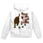 ハッピー・ラブラドールズのChocolate Lab Daddy　チョコレートラブラドール Zip Hoodie