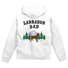 ハッピー・ラブラドールズの　Labrador Dad チョコレートラブラドール Zip Hoodie