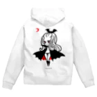 Mizna Wadaの月夜のヴァンパイアガール - ライトカラー向け Zip Hoodie