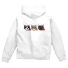 photo-kiokuのコスモスを付けている猫【かりん＆まろん＆じげん】 Zip Hoodie