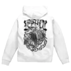 Y's Ink Works Official Shop at suzuriのRising sun Crow (Black Print) Zip Hoodie