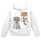 ねことおひるねの【赤】よじよじぽっけ Zip Hoodie