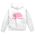 Mrs.Succulentのエケベリアンロゴ（ピンク） Zip Hoodie