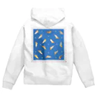 サトウノリコ*のピスピスゆーて寝るネコたち【青】 Zip Hoodie