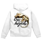 ha.chi@ハチ☺︎爬虫類のクレステッドゲッコー /リリーホワイト Zip Hoodie