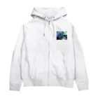 Un-Obliviateの華にブルー Zip Hoodie