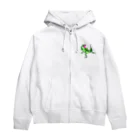 もむのふの爬虫類グッズやさんの水辺の忍者グリーンバシリスク Zip Hoodie