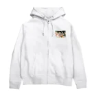 しゃしんのヴィンテージピンクの薔薇 Zip Hoodie