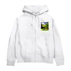 Billion Hackの太陽とドラセナ Zip Hoodie