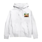 la-mer-sireneのハイビスカスのサンセット Zip Hoodie