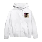 TAIYO 猫好きのピンクロゴCAT 狩猟風 Zip Hoodie