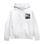 NYNANTのモノクロ　世界遺産　ウェストミンスター宮殿　ビッグベン Zip Hoodie