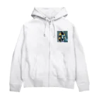 おもちショップの３Dパワースーツゴリラさん Zip Hoodie