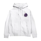 N SAUNA LOGOのネオン風花柄サウナロゴ11　花柄ver.4 Zip Hoodie