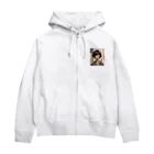 ワンダーワールド・ワンストップのおかっぱ頭のミステリアスな女性画家 Zip Hoodie