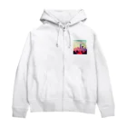 めそぽのロサンゼルスの朝焼け Zip Hoodie