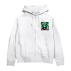 ブルブルブルーの美しく輝くエメラルド Zip Hoodie