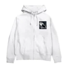 しるえっとの月に遠吠えする狼 Zip Hoodie