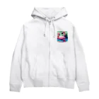 PIXTのドットフラミンゴ Zip Hoodie